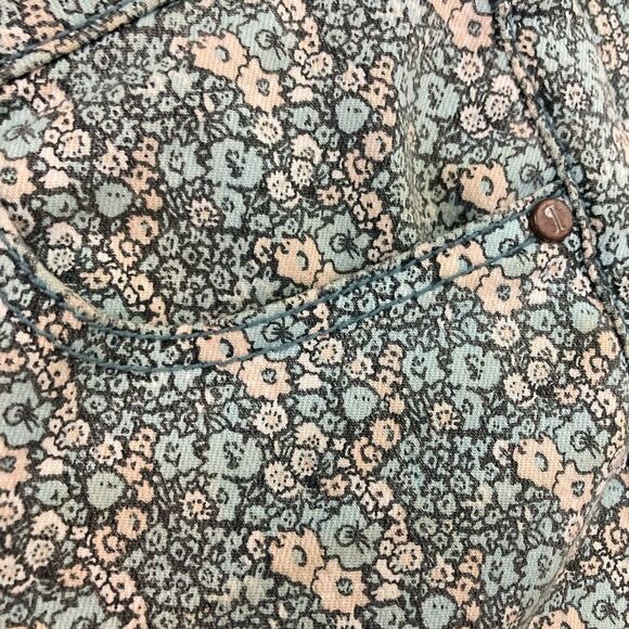 Pilcro & The Letterpress NWOT green and peach tiny floral skinny jeans runs big - Picture 8 of 15